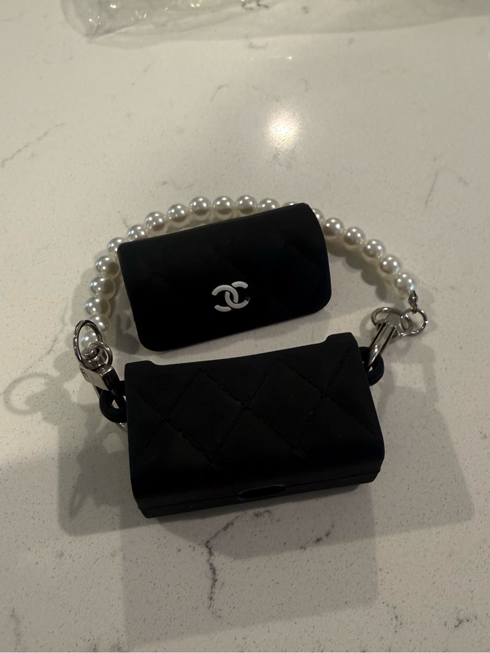 Chanel Black Quilted Apple AirPods 1st gen case